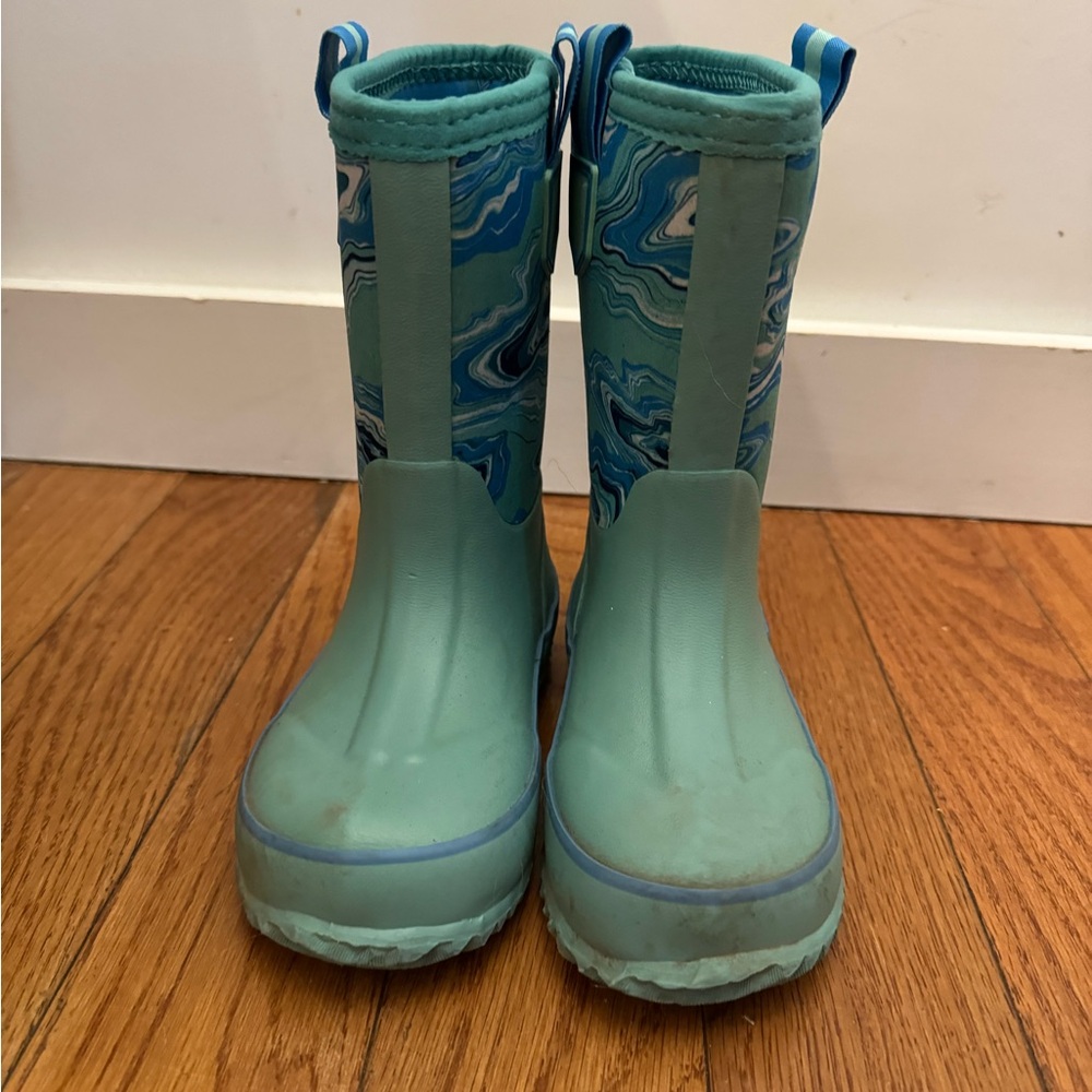 Lands' End Teal Kids Rain Boots